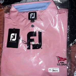 FootJoy Red and White Striped Polo Shirt